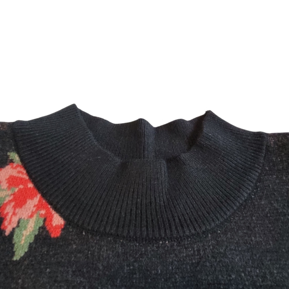 NEW Draper James RSVP Floral Jacquard Holiday Sweater Vest Black Red XXL - Picture 8 of 16
